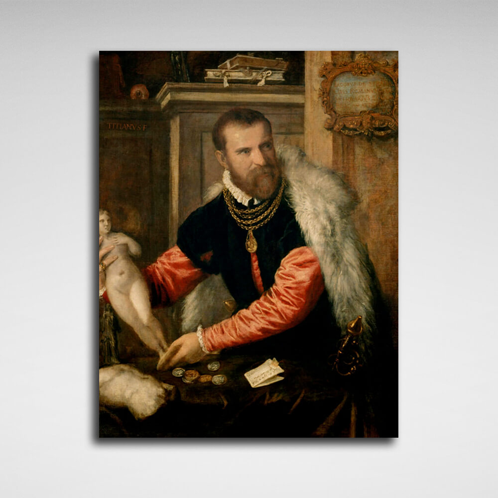 Reproduction Portrait of Jacopo Strada by Titian Reproduction Canvas Wall Art Print