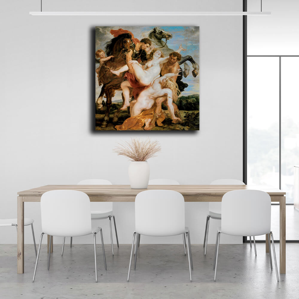 Reproduction The Abduction of the Daughters of Leucippus Rubens Reproduction Canvas Wall Art Print