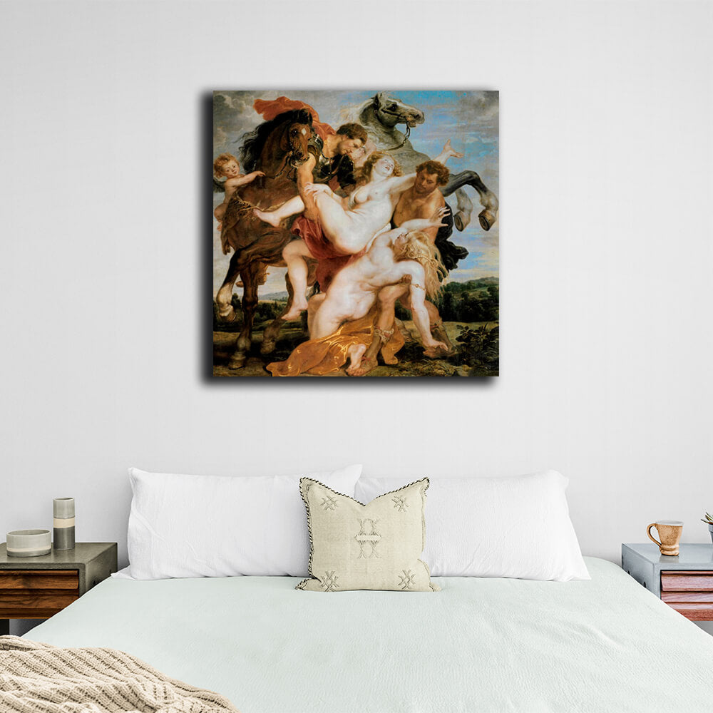 Reproduction The Abduction of the Daughters of Leucippus Rubens Reproduction Canvas Wall Art Print