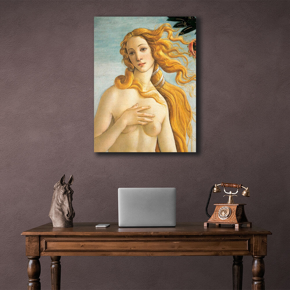 Reproduktion „Geburt der Venus, Fragment“ von Sandro Botticelli, Reproduktion auf Leinwand, Kunstdruck