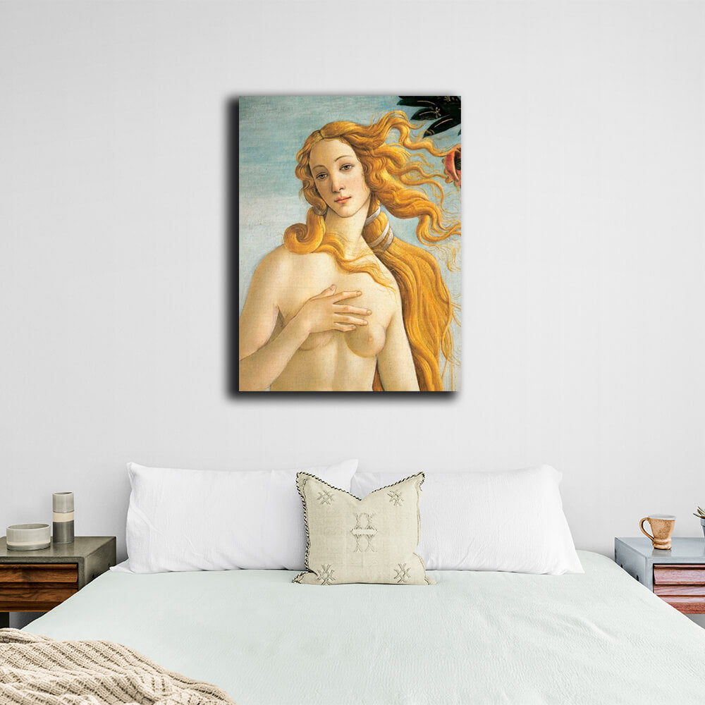 Reproduktion „Geburt der Venus, Fragment“ von Sandro Botticelli, Reproduktion auf Leinwand, Kunstdruck