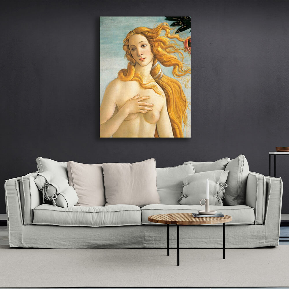 Reproduktion „Geburt der Venus, Fragment“ von Sandro Botticelli, Reproduktion auf Leinwand, Kunstdruck