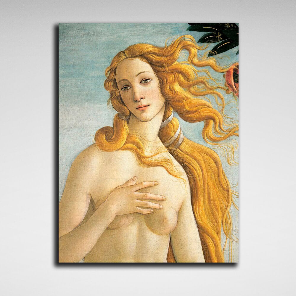 Reproduktion „Geburt der Venus, Fragment“ von Sandro Botticelli, Reproduktion auf Leinwand, Kunstdruck