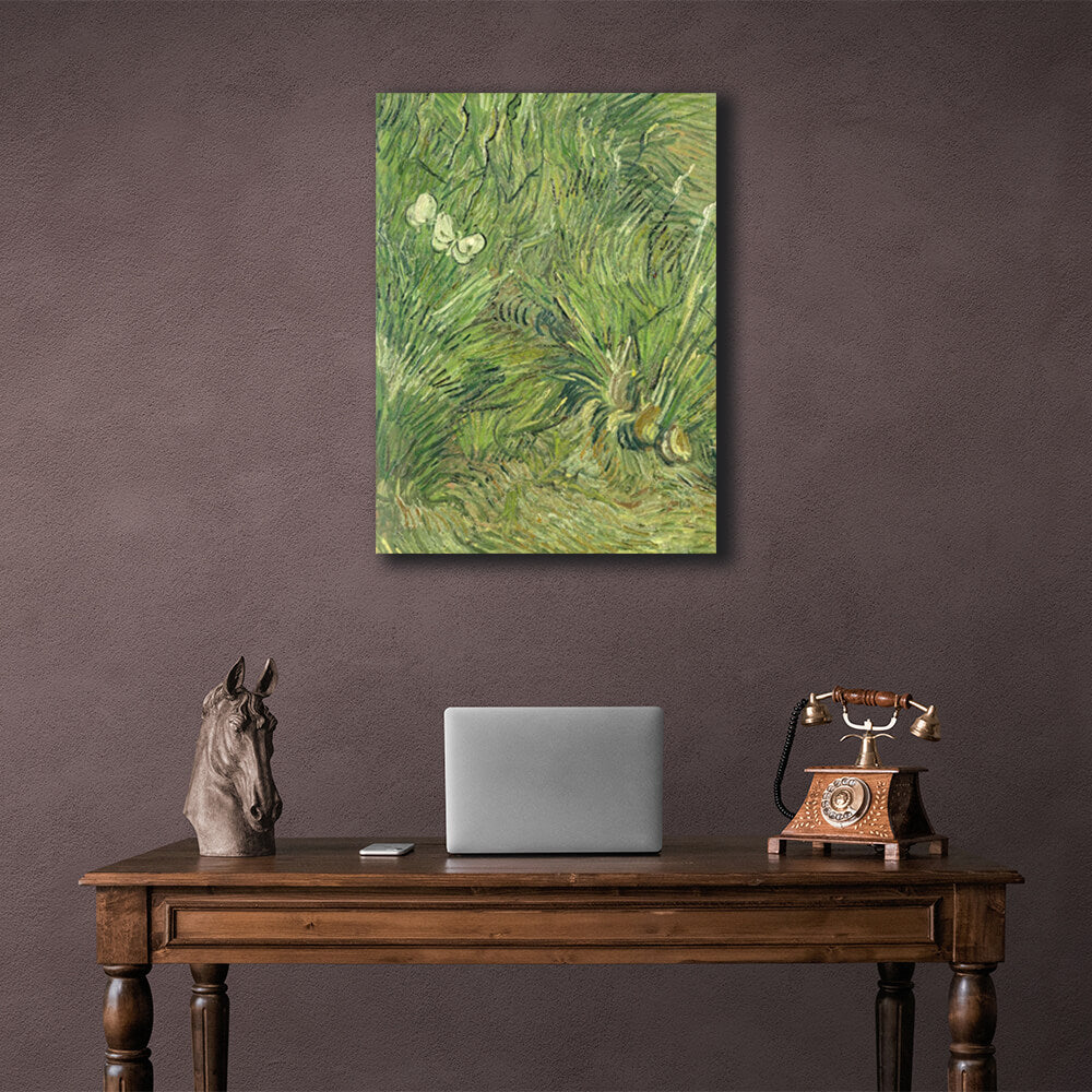 Reproduktion „Der Garten der Schmetterlinge“ von Vincent van Gogh, Reproduktion auf Leinwand, Wand-Kunstdruck