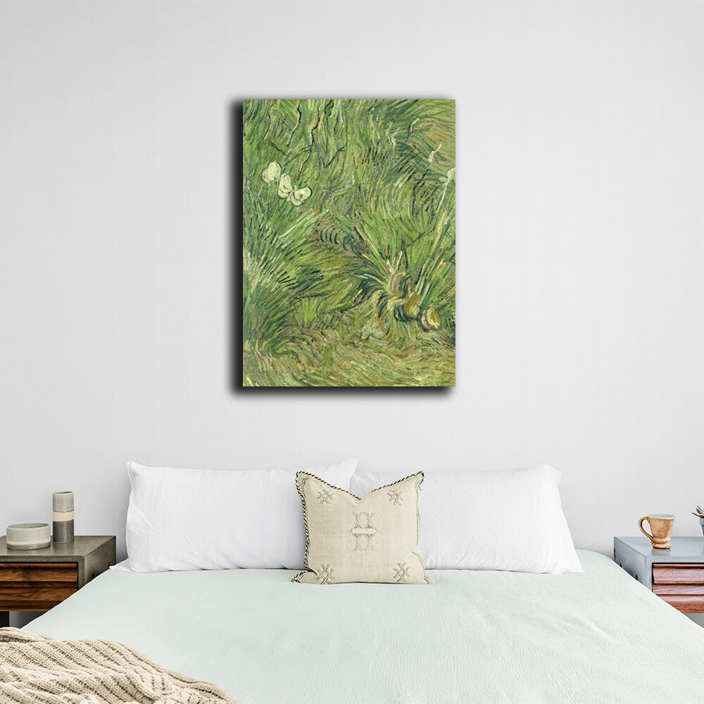 Reproduktion „Der Garten der Schmetterlinge“ von Vincent van Gogh, Reproduktion auf Leinwand, Wand-Kunstdruck