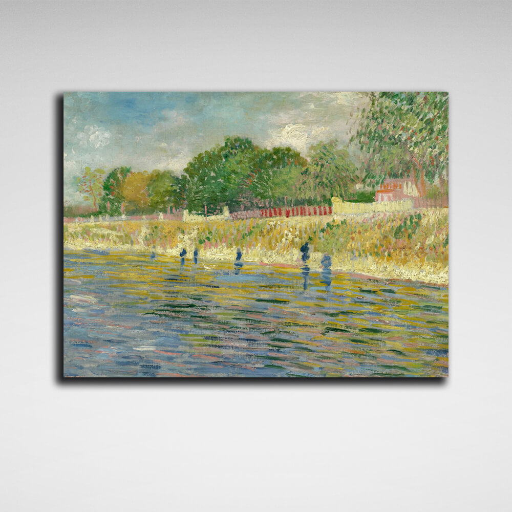 Reproduktion „Die Ufer der Seine“ von Vincent van Gogh, Reproduktion auf Leinwand, Kunstdruck