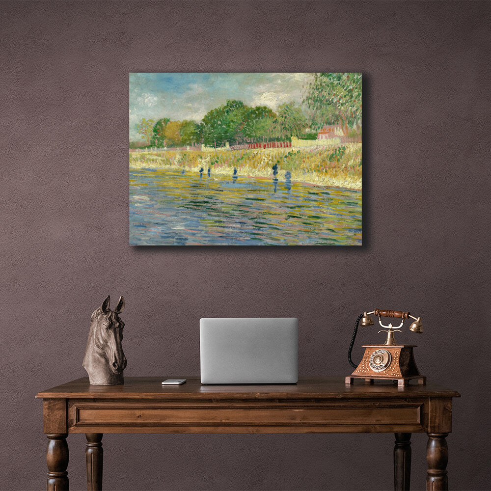 Reproduktion „Die Ufer der Seine“ von Vincent van Gogh, Reproduktion auf Leinwand, Kunstdruck