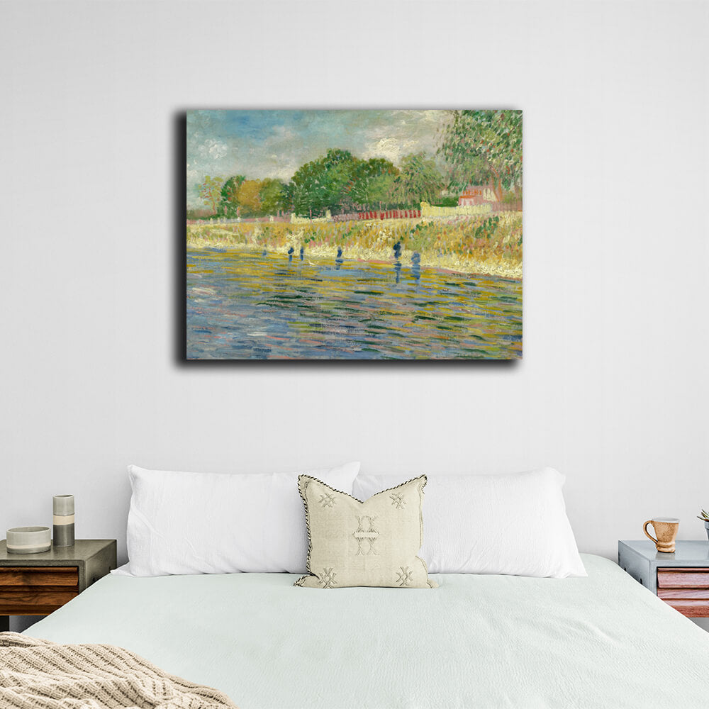 Reproduktion „Die Ufer der Seine“ von Vincent van Gogh, Reproduktion auf Leinwand, Kunstdruck