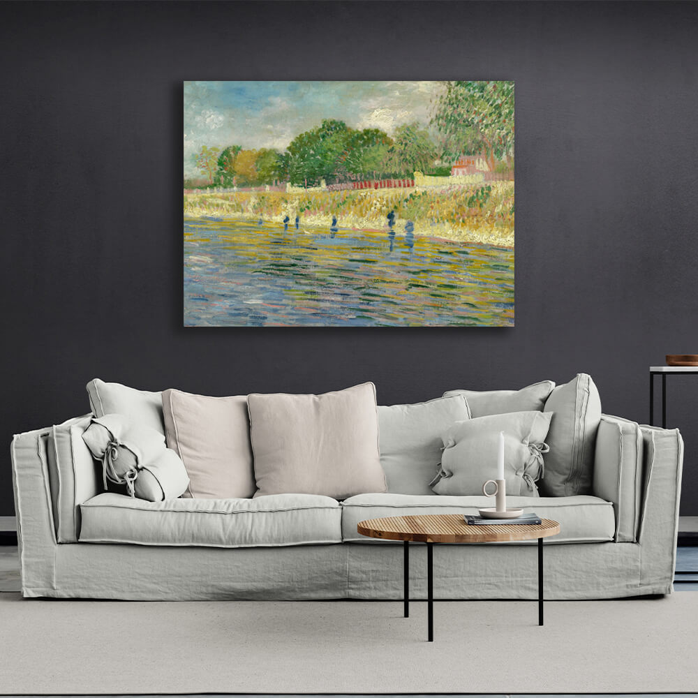 Reproduktion „Die Ufer der Seine“ von Vincent van Gogh, Reproduktion auf Leinwand, Kunstdruck