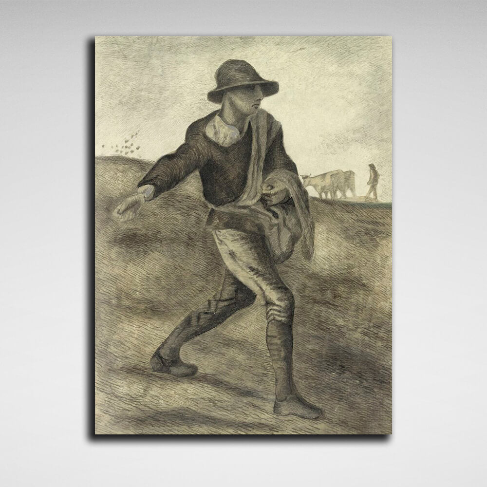 Reproduction Van Gogh's Sower Reproduction Canvas Wall Art Print