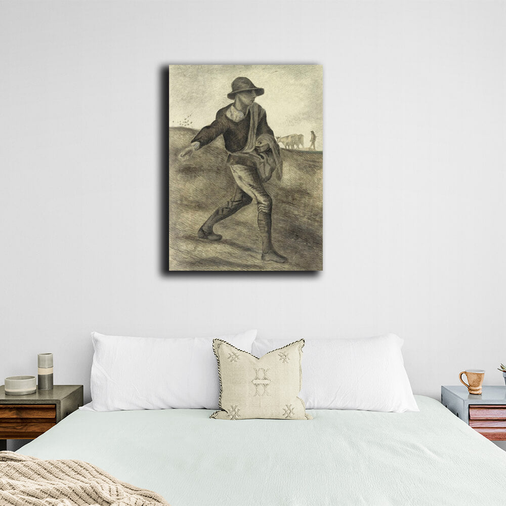 Reproduktion von Van Goghs „Der Sämann“, Reproduktion auf Leinwand, Kunstdruck