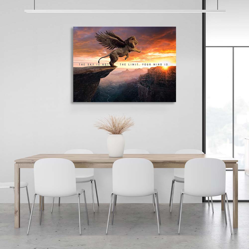 The sky's not the limit Motivational Canvas Wall Art Print