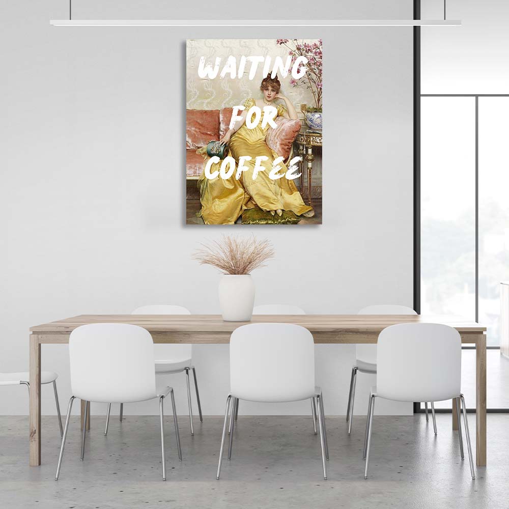 Kunstdruck auf Leinwand „Reverie. Warten auf Kaffee“