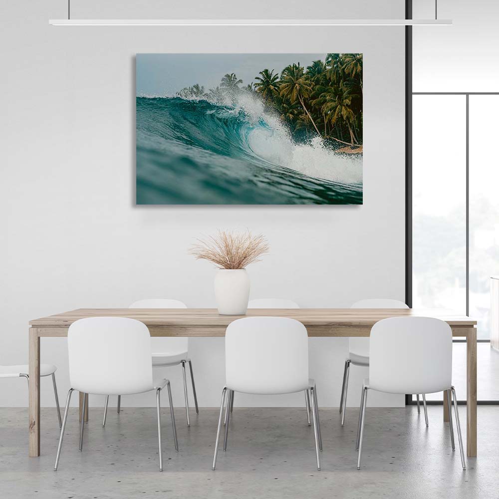 Canvas Wall Art Print Wave near a tropical island