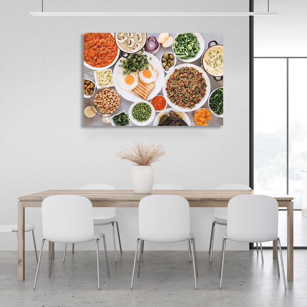 Canvas Wall Art Print For Kitchen Healthy food