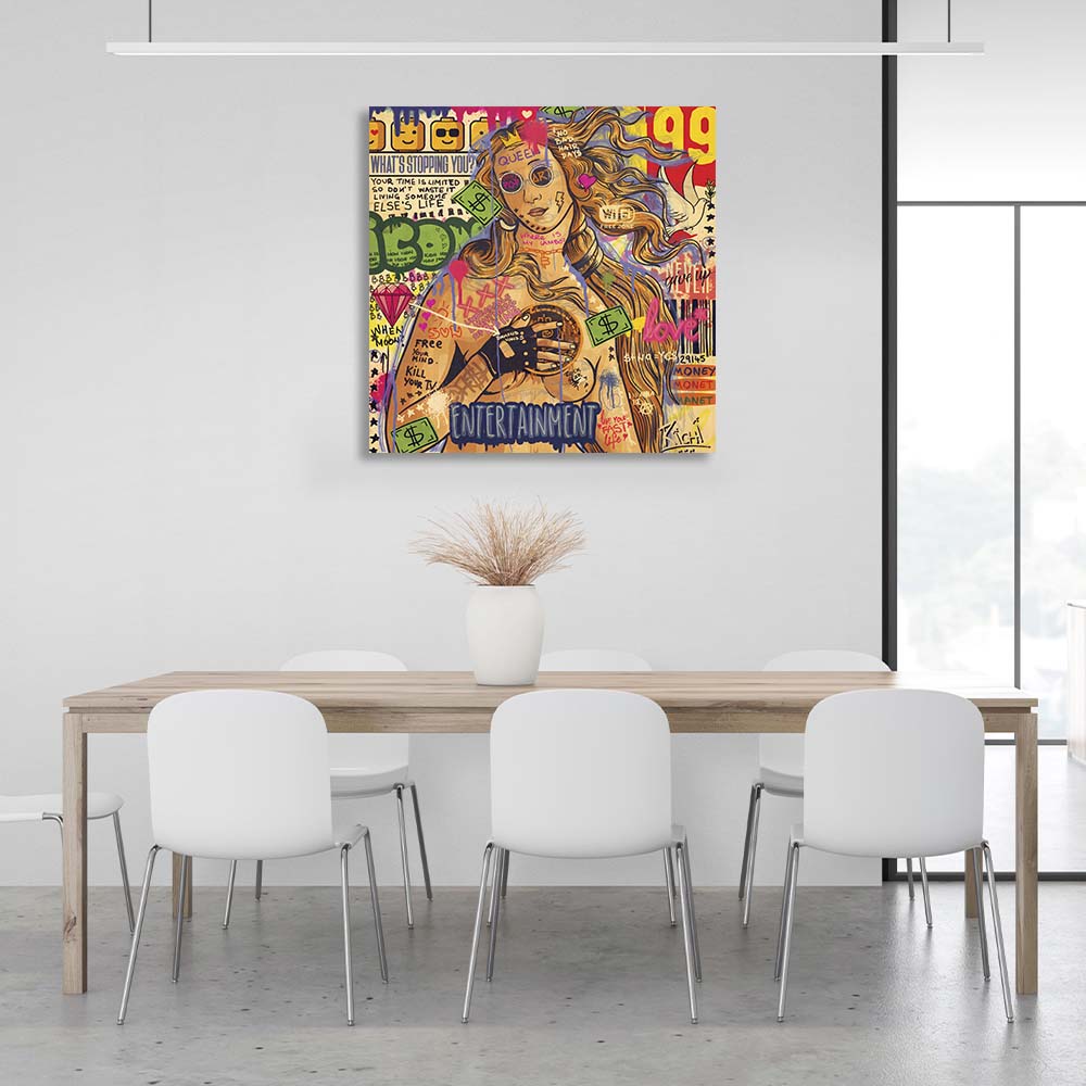 Pop-Art-Kunstdruck „Die Geburt der Venus“ auf Leinwand