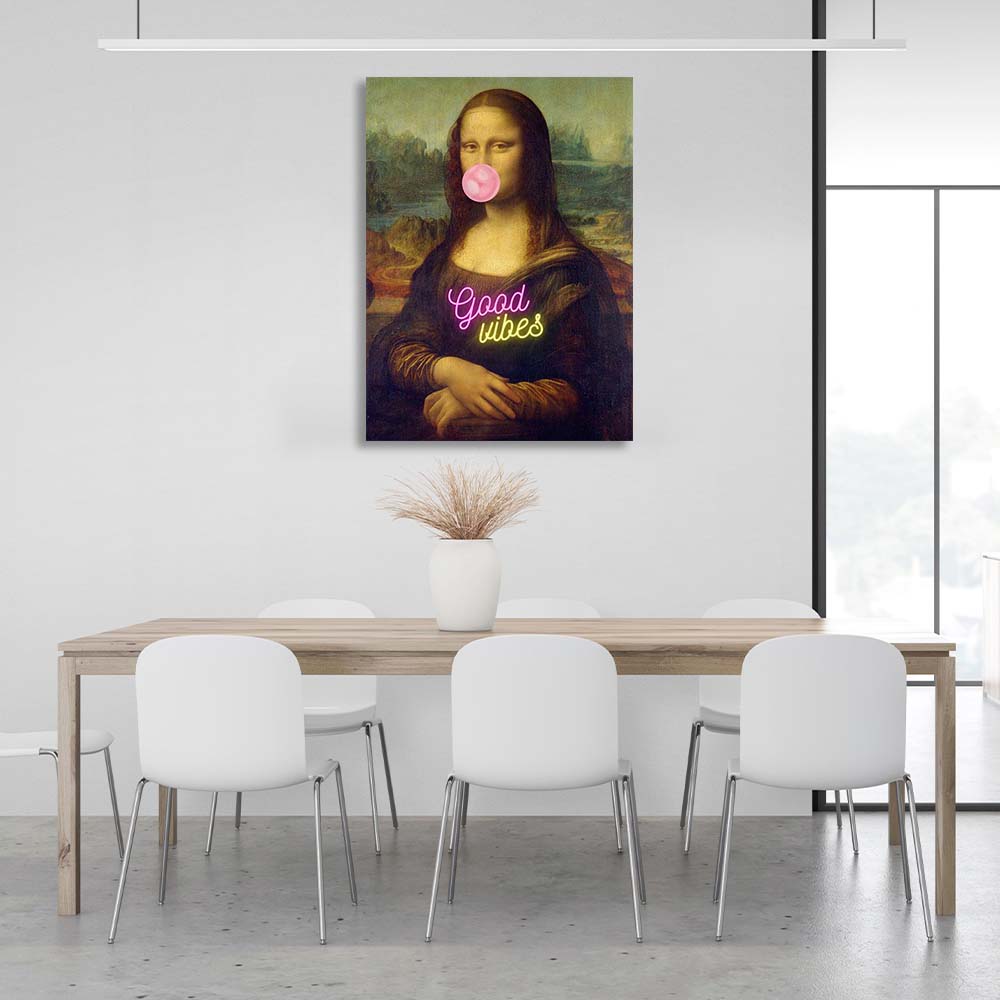 Kunstdruck auf Leinwand, Mona Lisa. Gute Stimmung