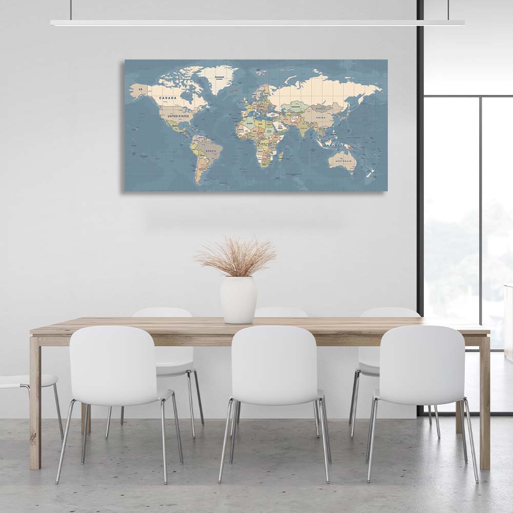 Canvas Wall Art Print Map of the New World