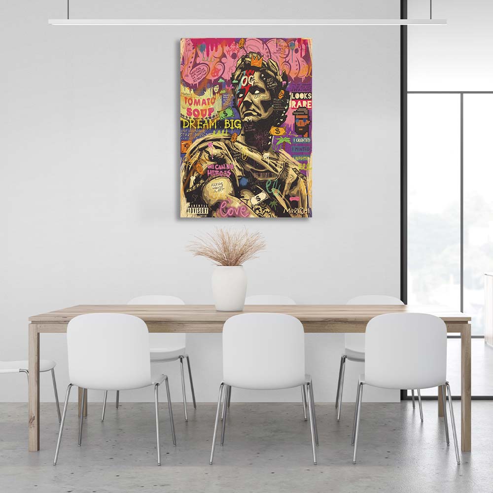 Pop-Art-Kunstdruck auf Leinwand, Motiv: Julius Caesar