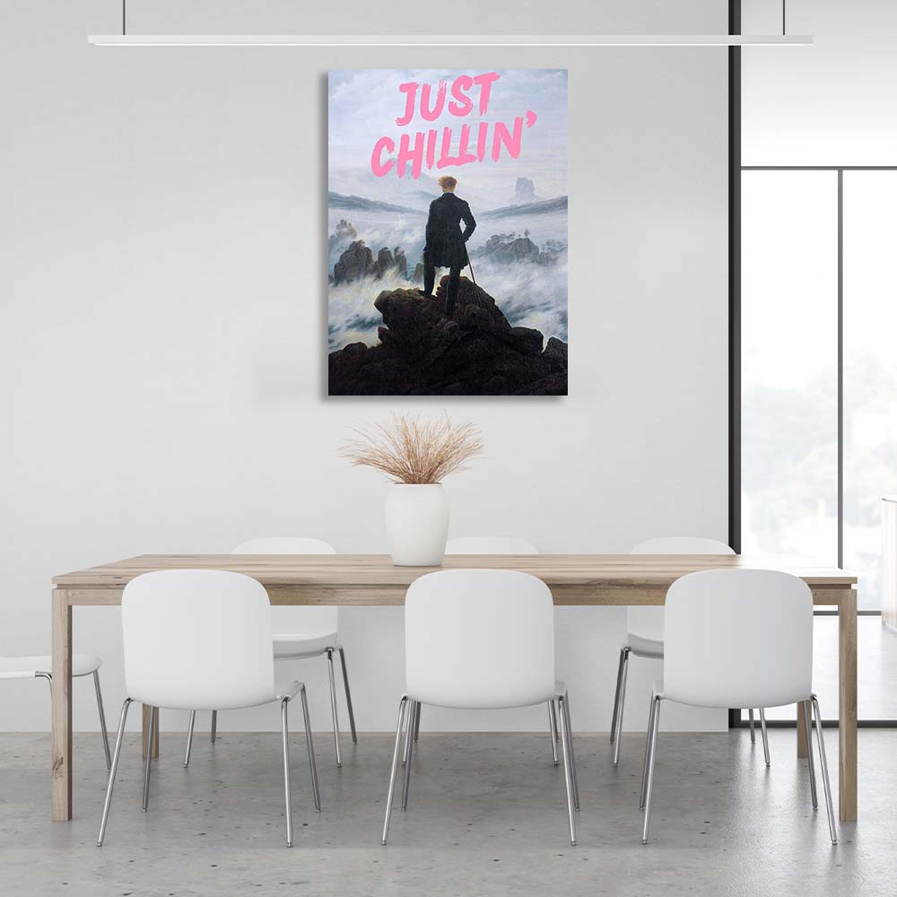 Canvas Wall Art Print Wanderer over the sea of fog. Just chilling