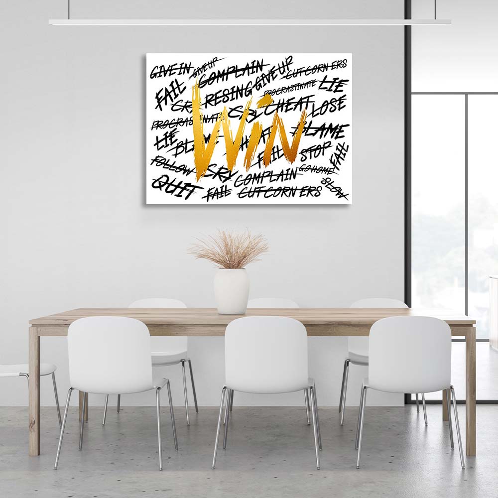 Victory without excuses Motivational Canvas Wall Art Print