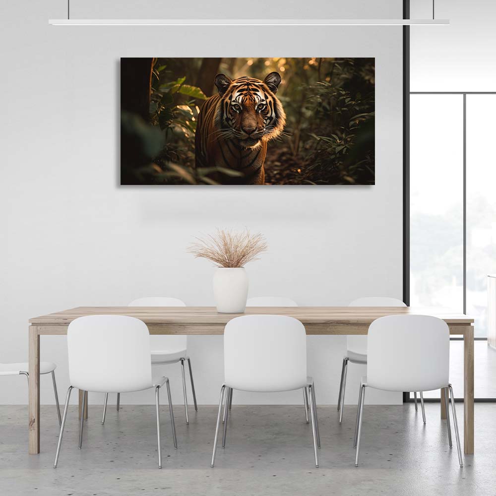 Kunstdruck auf Leinwand mit Tiger im Dschungel