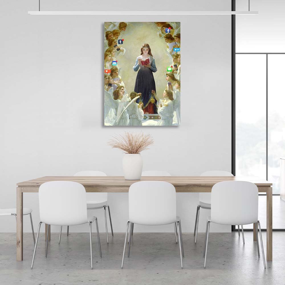 Canvas Wall Art Print Virgin Mary in social networks