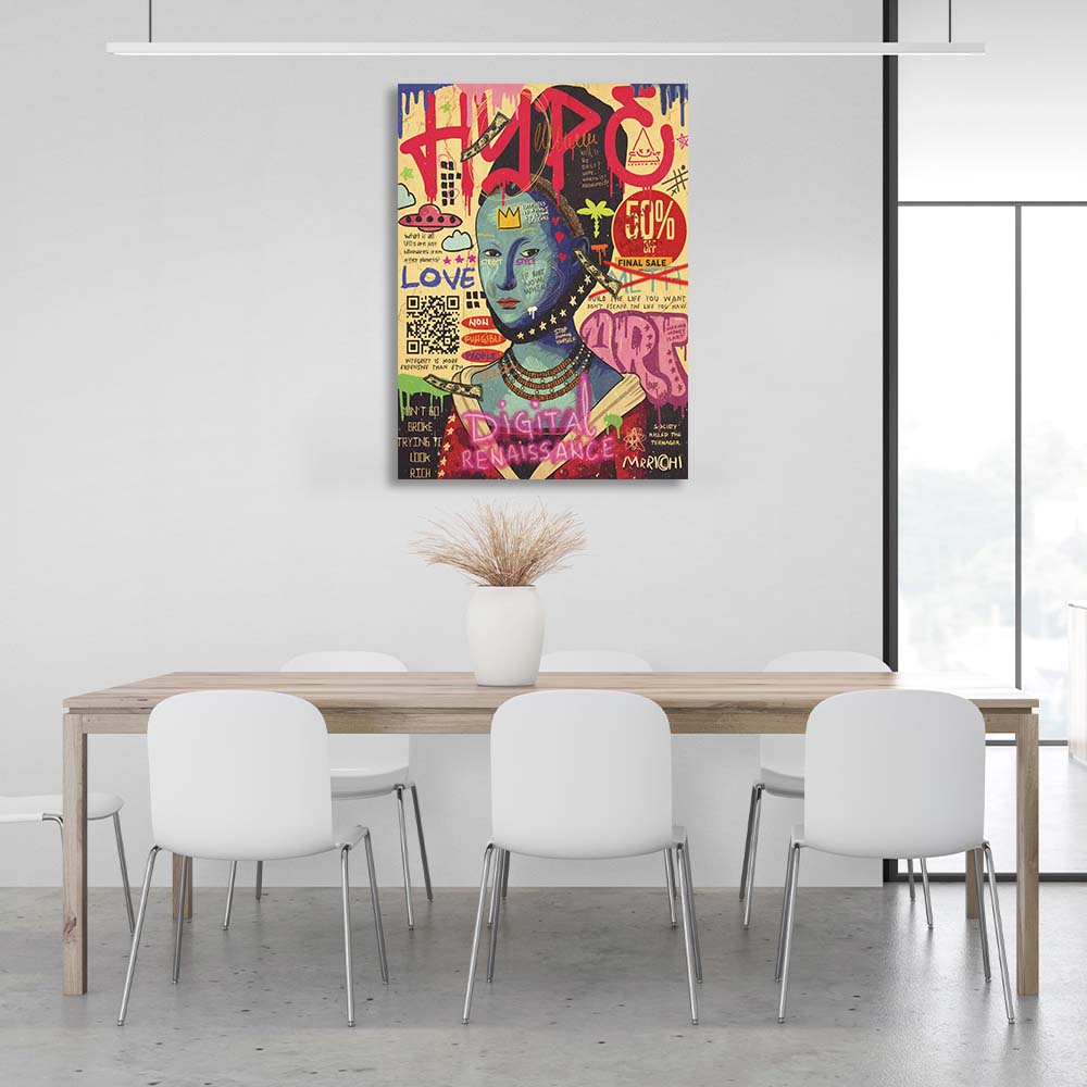 Pop Art Mona Lisa Digital Canvas Wall Art Print