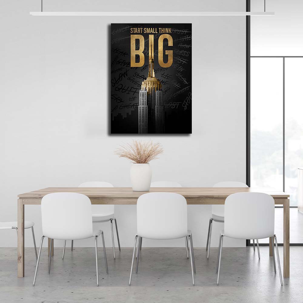 Start small, think big Motivational Canvas Wall Art Print