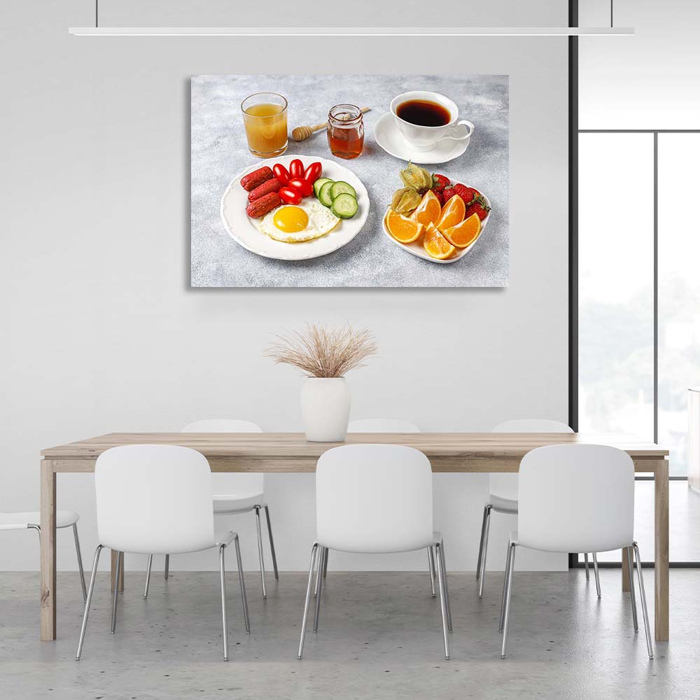 Canvas Wall Art Print For Kitchen English breakfast