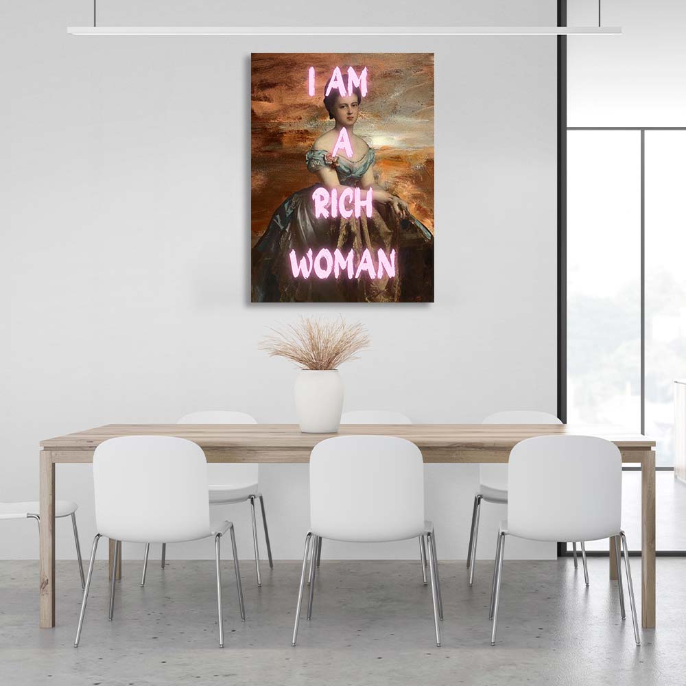 Canvas Wall Art Print I am a rich woman