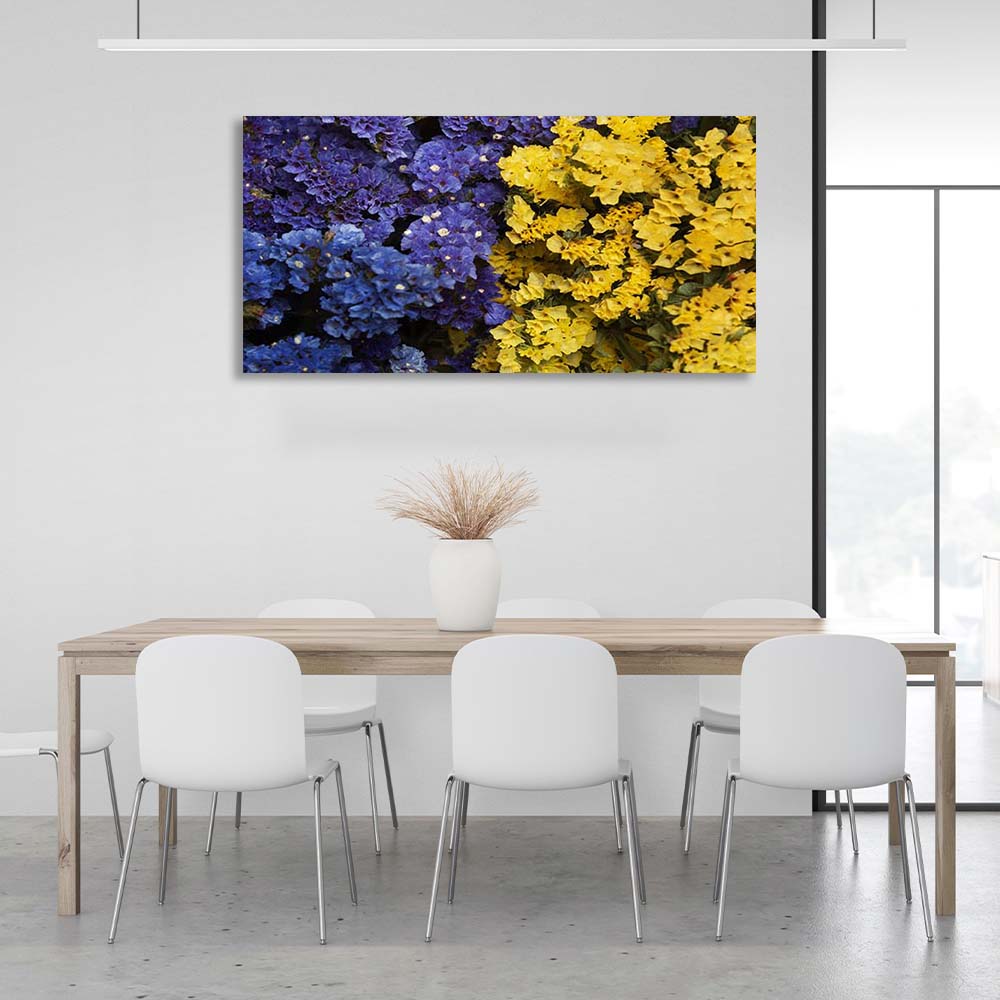 Leinwandbild Blau-gelbe Blumen