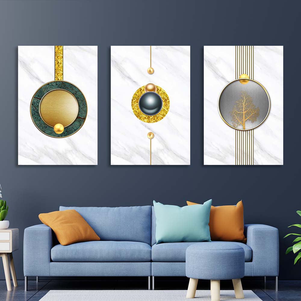 Multi Panel Canvas Wall Art Print Pearl abstraction