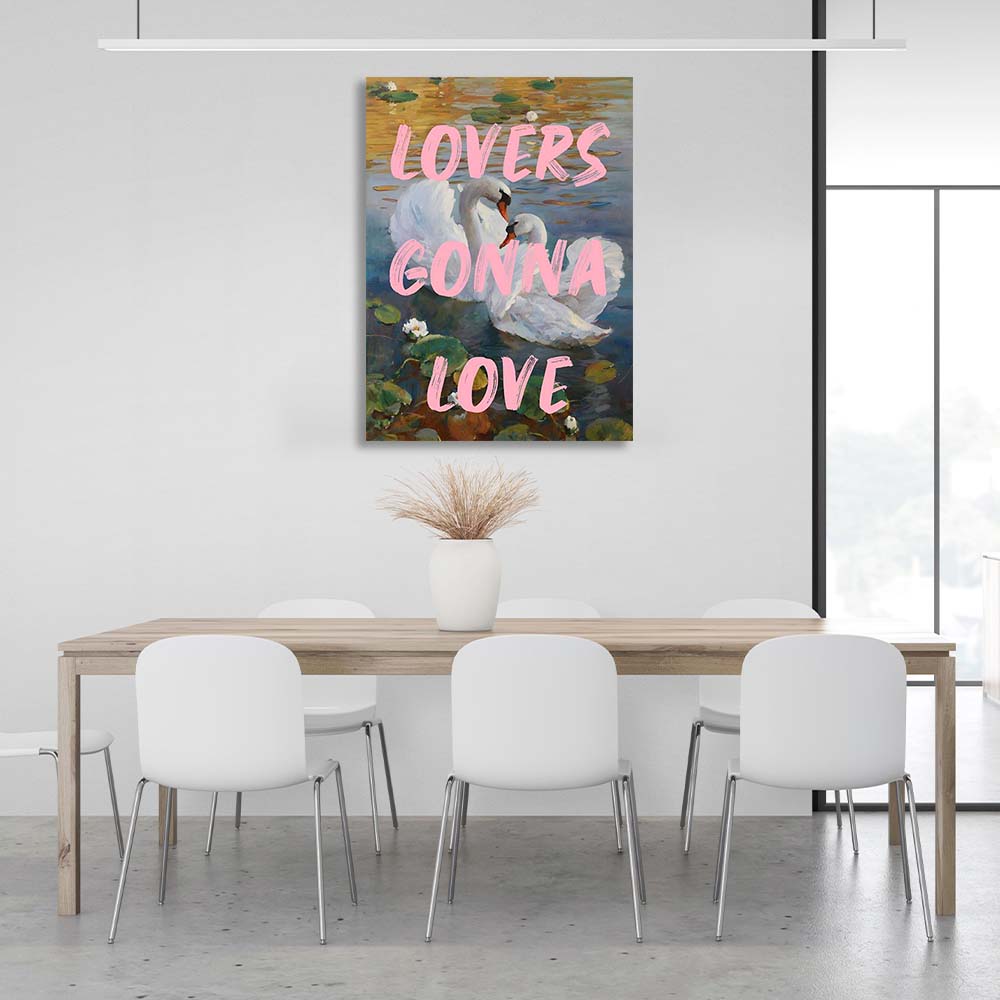 Canvas Wall Art Print A couple of swans. Lovers gonna love