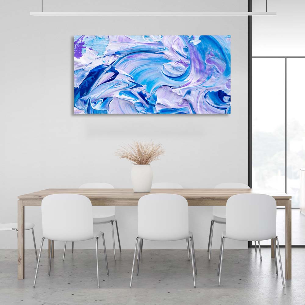 Abstraction Canvas Wall Art Print abstract horizontal Blue-purple paint splashes