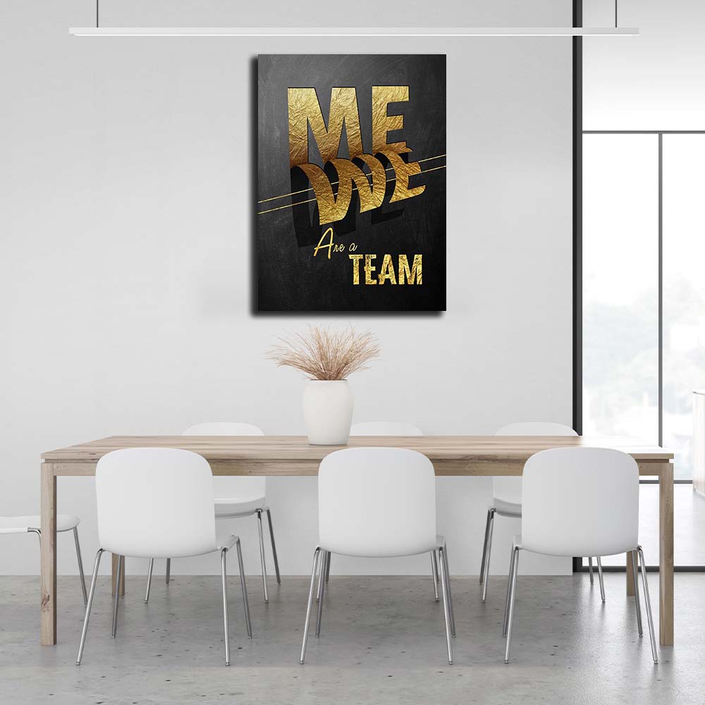 We're a team Motivational Canvas Wall Art Print