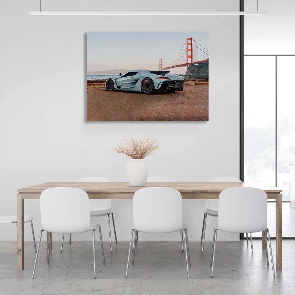 Kunstdruck auf Leinwand, Auto, Koenigsegg Jesko Absolut weiß