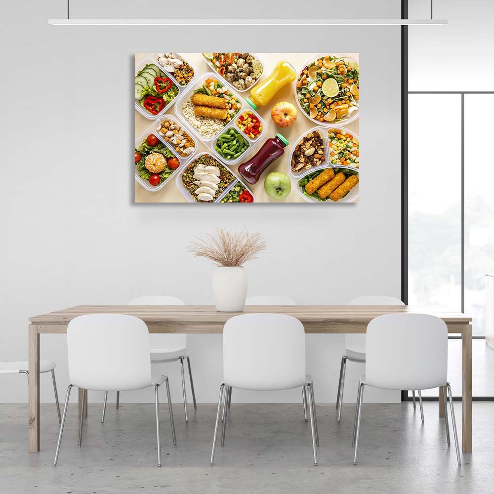 Canvas Wall Art Print For Kitchen Healthy Breakfast