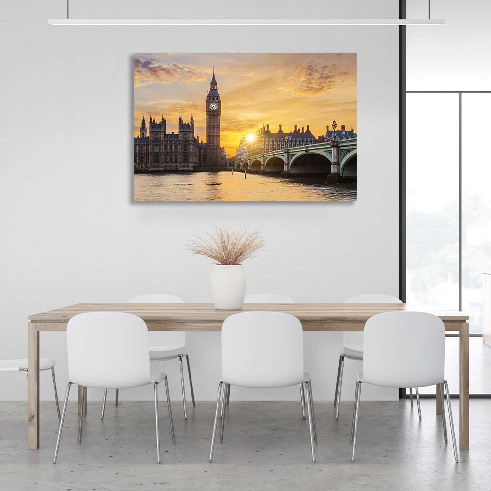 Kunstdruck auf Leinwand, London im Morgengrauen