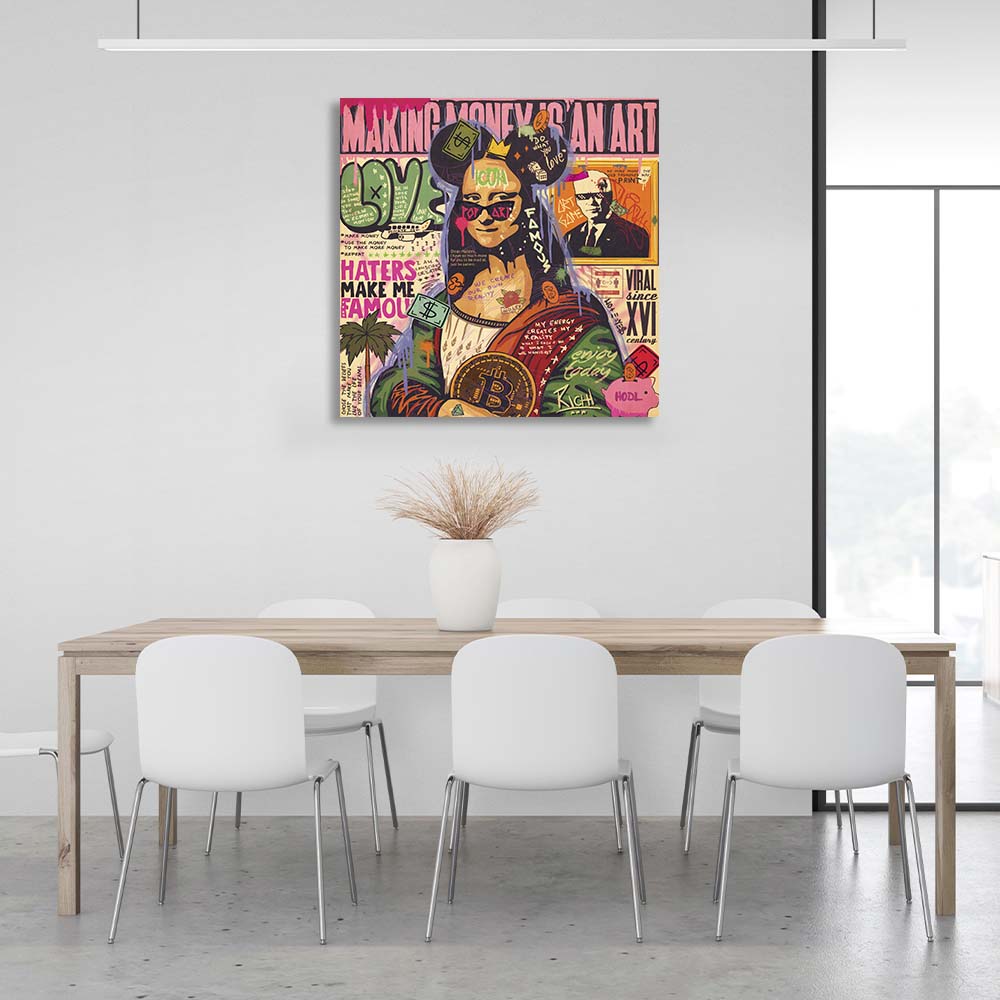 Pop-Art-Kunstdruck „Gioconda“ auf Leinwand