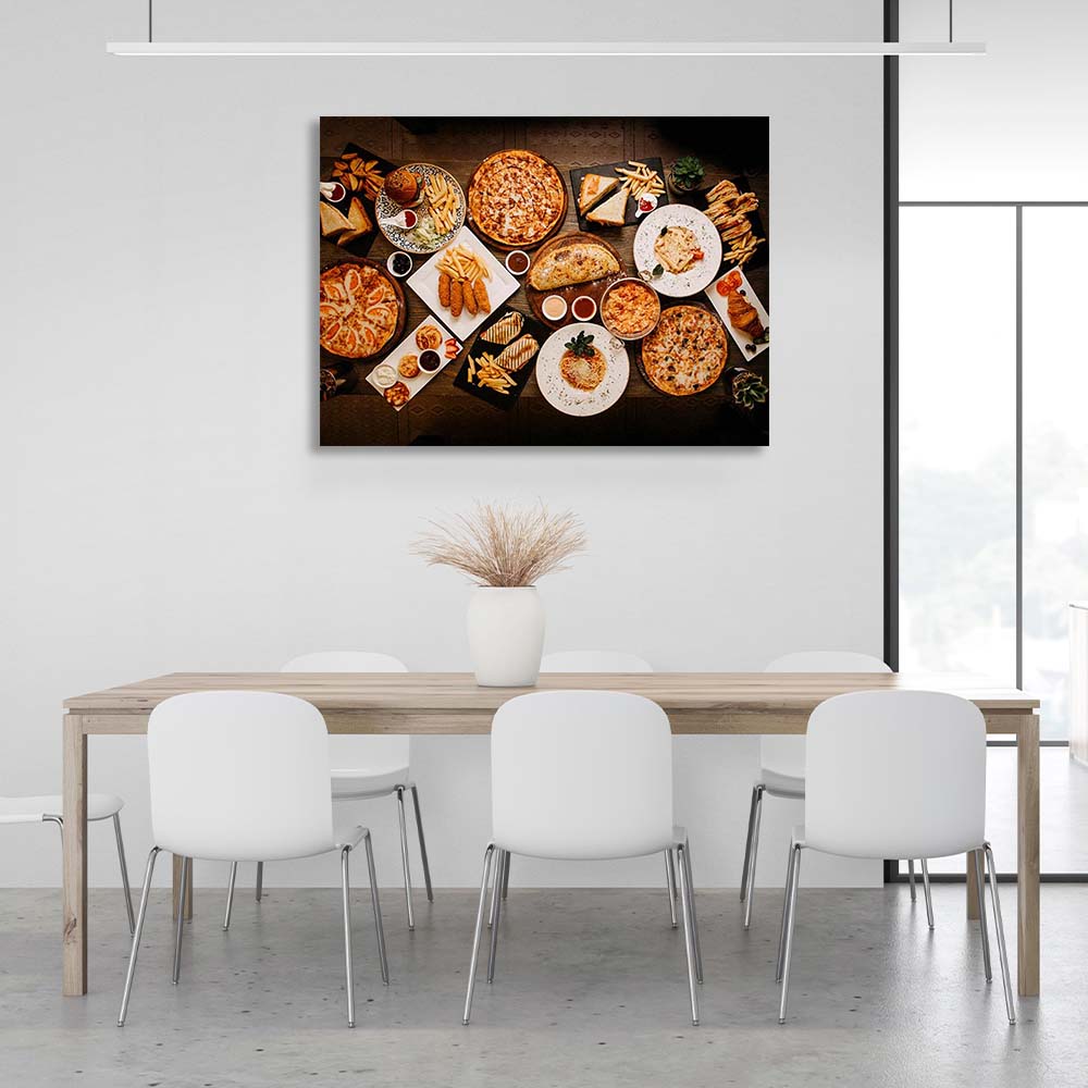 Canvas Wall Art Print For Kitchen A variety of baked goods for tea