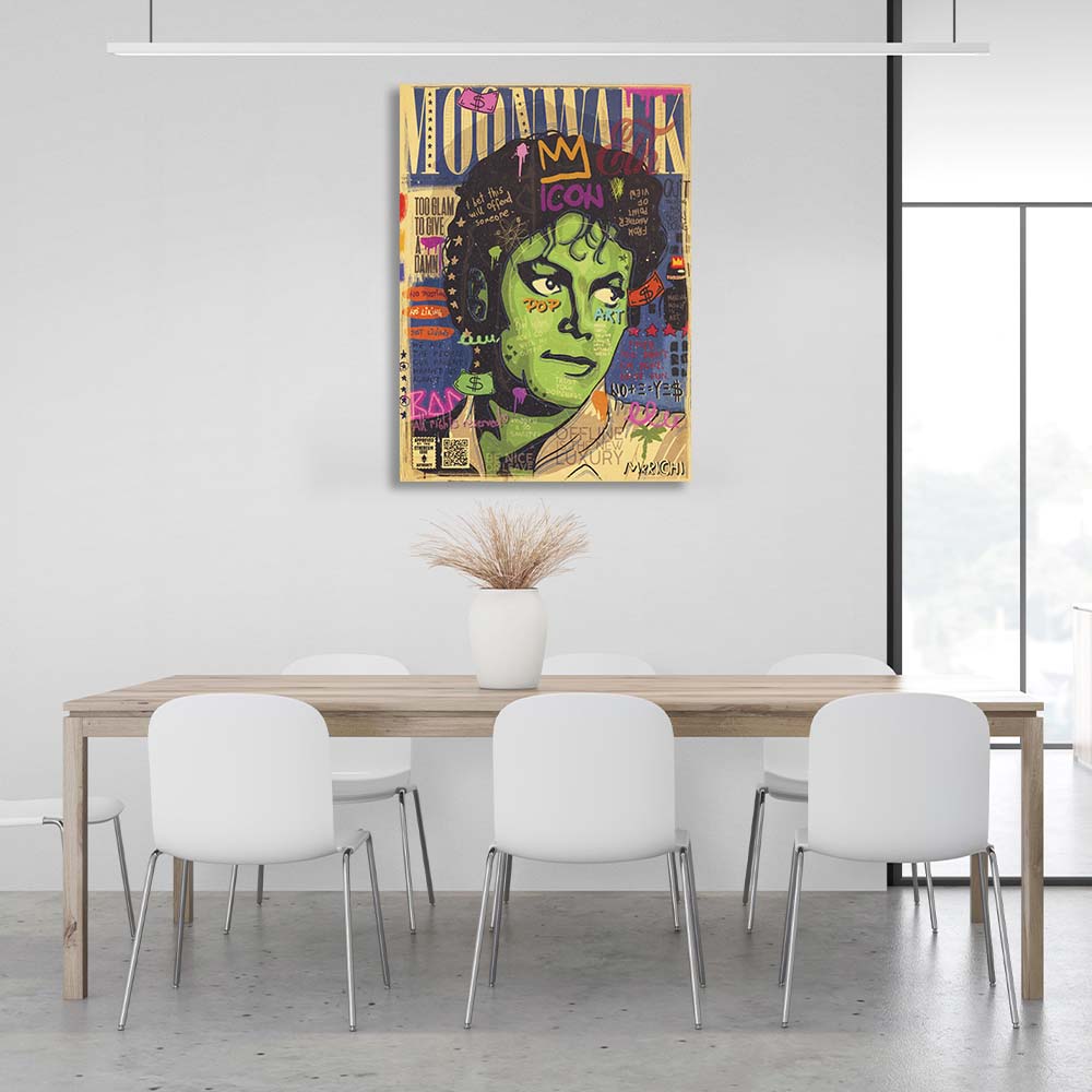 Pop-Art-Kunstdruck mit Michael Jackson auf Leinwand