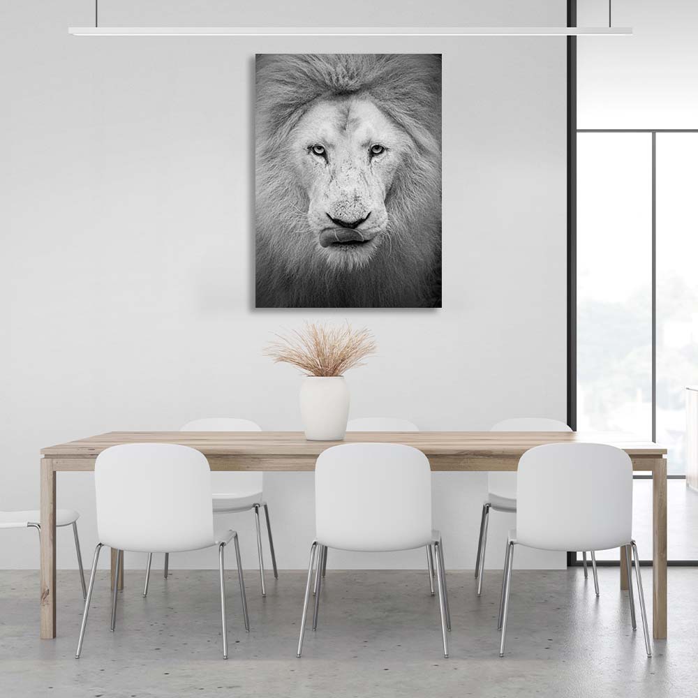 White lion Canvas Wall Art Print