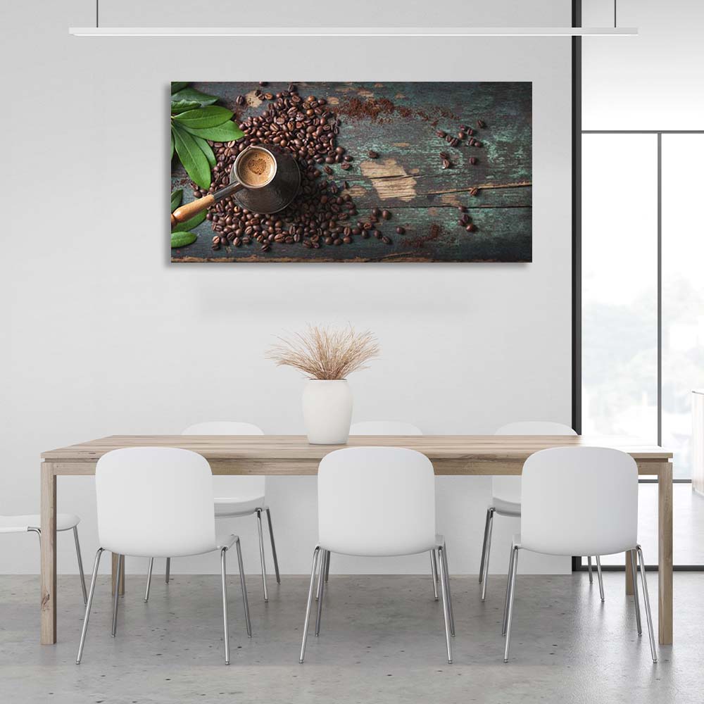 Kunstdruck auf Leinwand, Motiv: türkischer Kaffee in der Küche