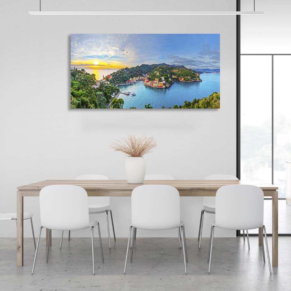 Kunstdruck auf Leinwand, Portofino, Italien