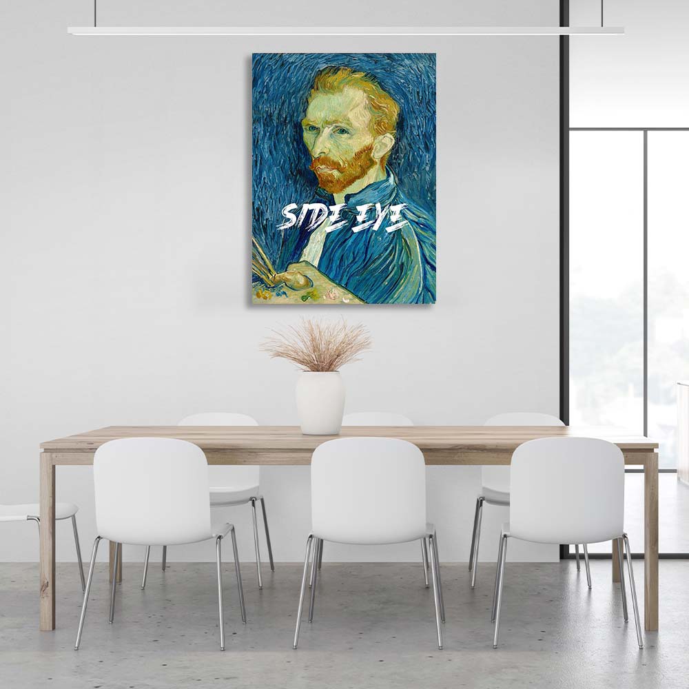 Kunstdruck auf Leinwand, Selbstporträt von Van Gogh. Seitliches Auge