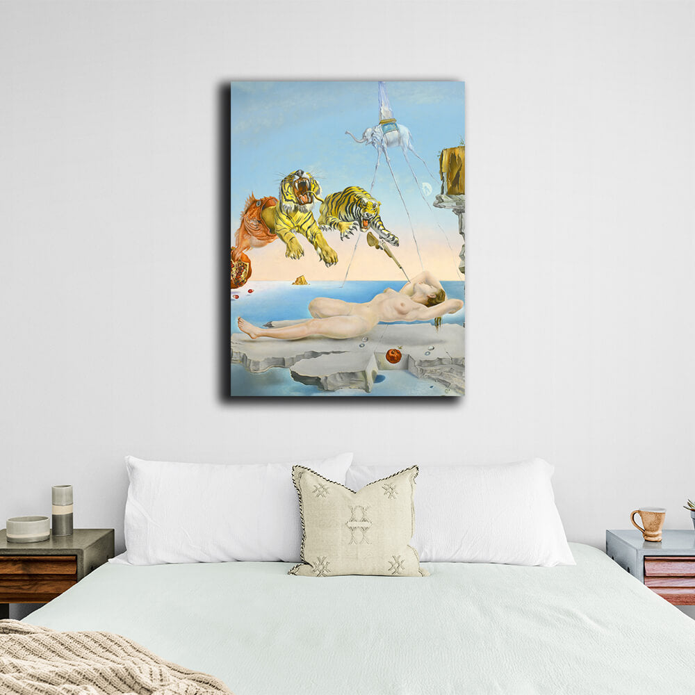 Reproduction A dream induced by the flight of a bee Salvador Dali Reproduction Canvas Wall Art Print