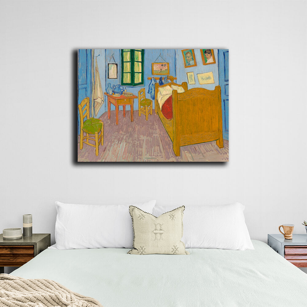 Reproduktion „Schlafzimmer in Arles“ von Vincent van Gogh, Reproduktion auf Leinwand, Wandkunst