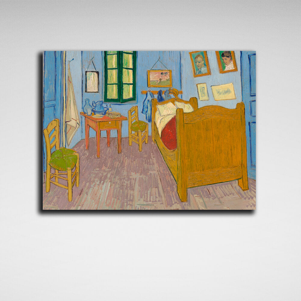 Reproduktion „Schlafzimmer in Arles“ von Vincent van Gogh, Reproduktion auf Leinwand, Wandkunst