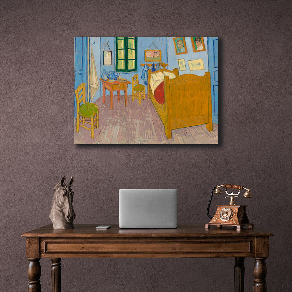 Reproduktion „Schlafzimmer in Arles“ von Vincent van Gogh, Reproduktion auf Leinwand, Wandkunst